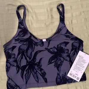 NWT Lululemon Align Tank size 10 — floral navy blue/grayish